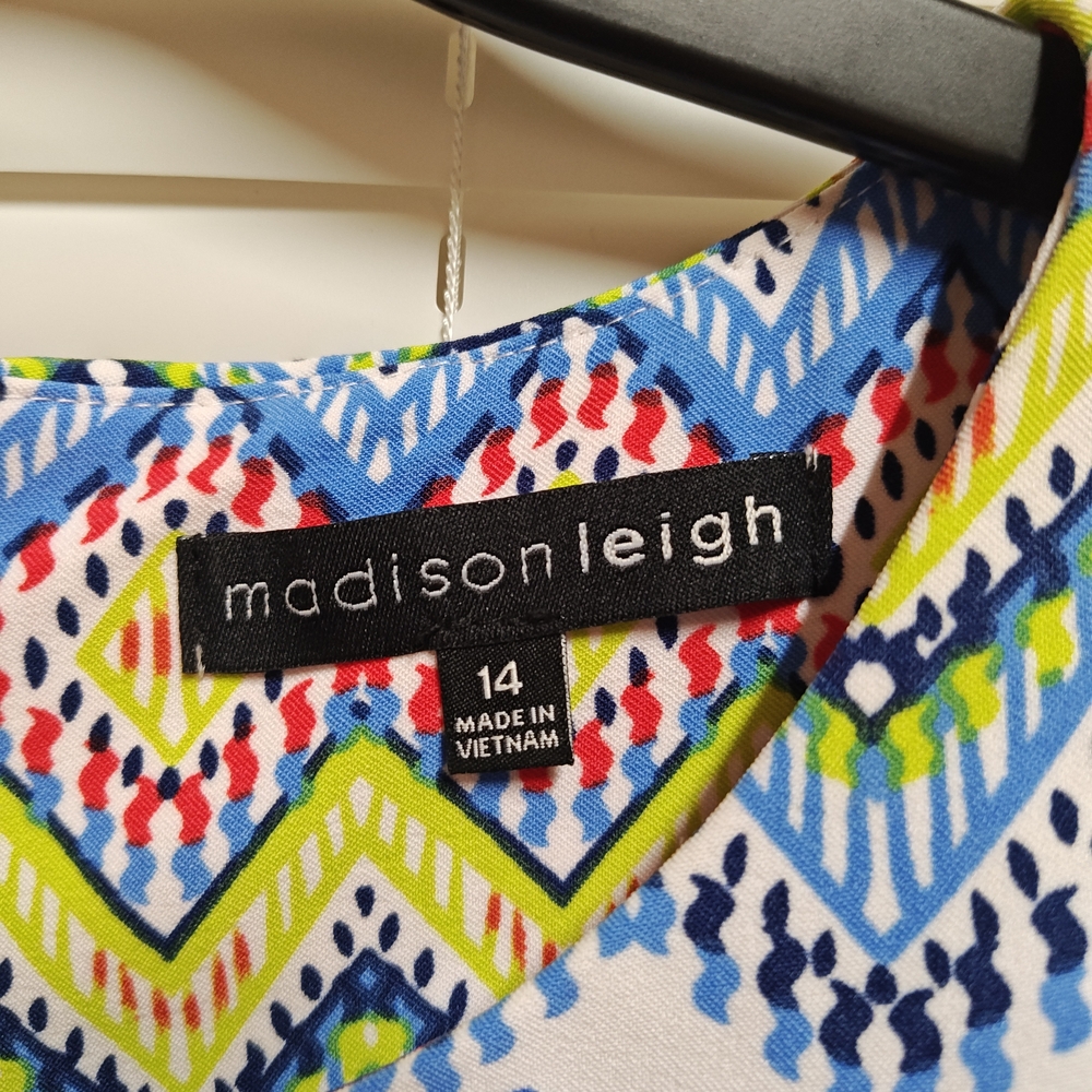 Madison Leigh Vibrant Zigzag Midi Dress - Picture 2 of 5